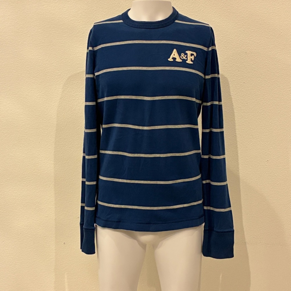 Abercrombie & Fitch Men’s Y2K Muscle Fit Long Sleeve Rugby Shirt M Blue‎